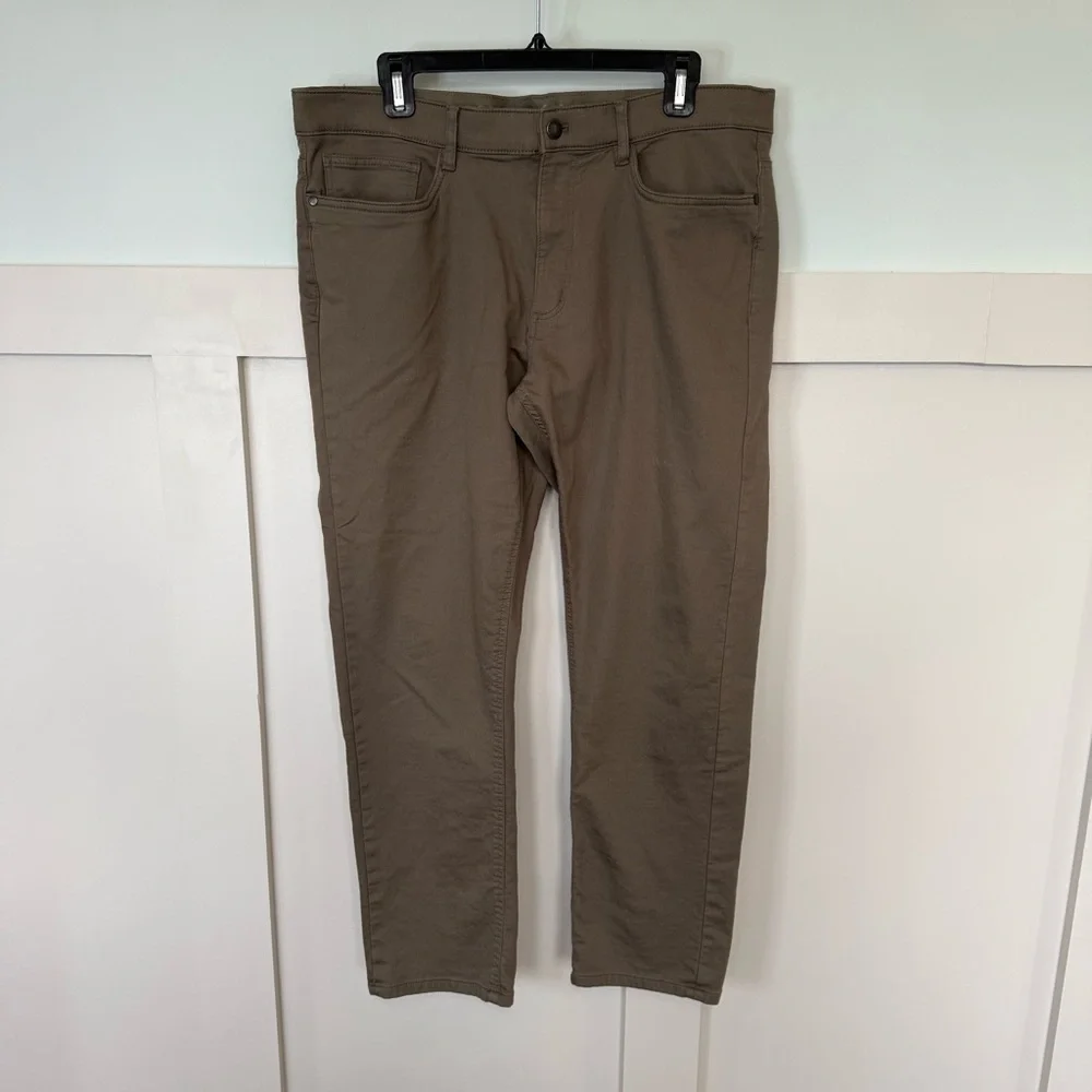Copper & Oak Chino Pants Men’s 36x30 Green Cotton Stretch Casual Comfort Waist